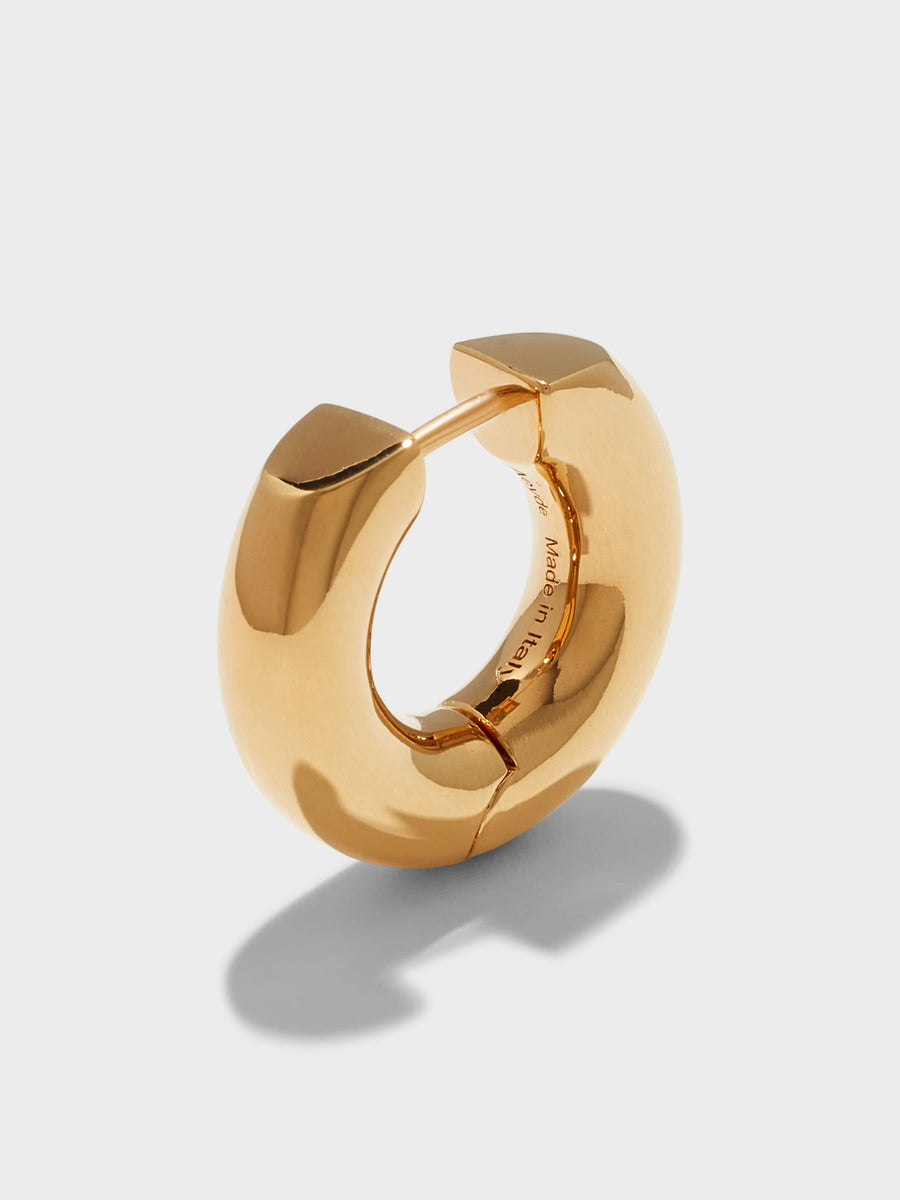 Aeyde | Alaya Medium 18kt Gold-Plated Hoop Earrings for Women | Luxury Materials | Handmade in Italy | Material Details [x=50,y=50]