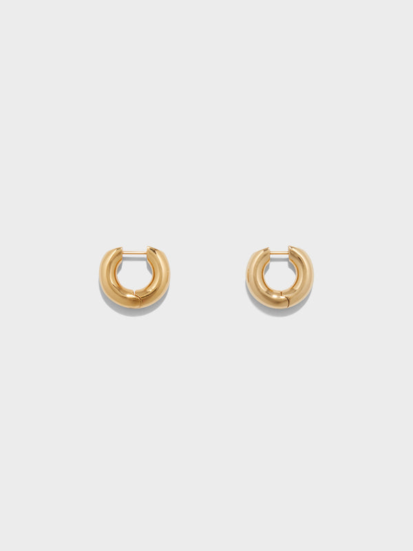 Aeyde | Alaya Small 18kt Gold-Plated Hoop Earrings for Women | Luxury Materials | Handmade in Italy [x=50,y=50]