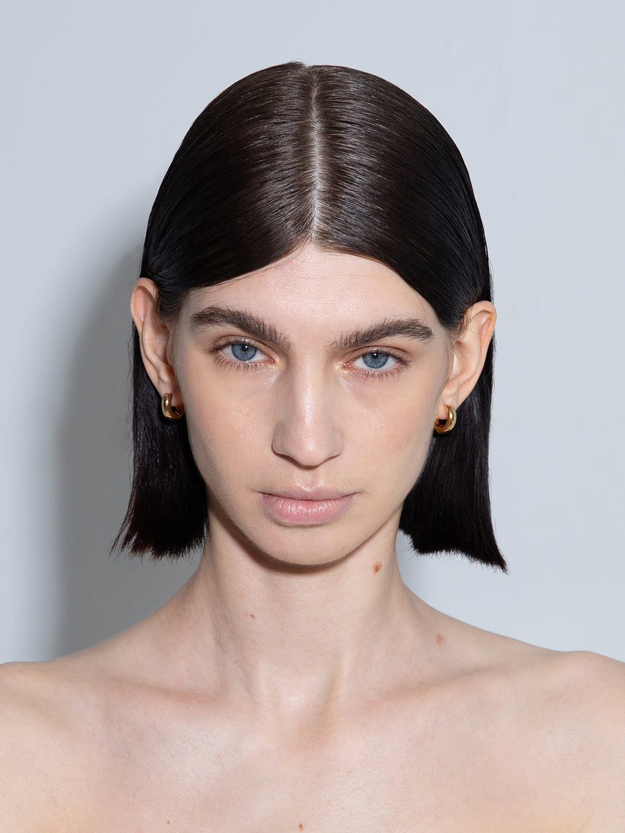 Aeyde | Alaya Small 18kt Gold-Plated Hoop Earrings for Women | Luxury Materials | Handmade in Italy | Material Details [x=50,y=50]