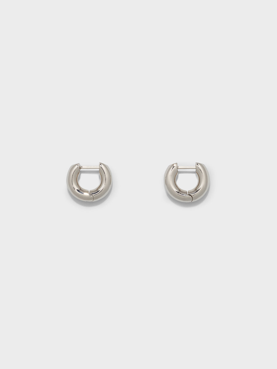 Aeyde | Alaya Small Palladium-Plated Hoop Earrings for Women | Luxury Materials | Handmade in Italy [x=50,y=50]