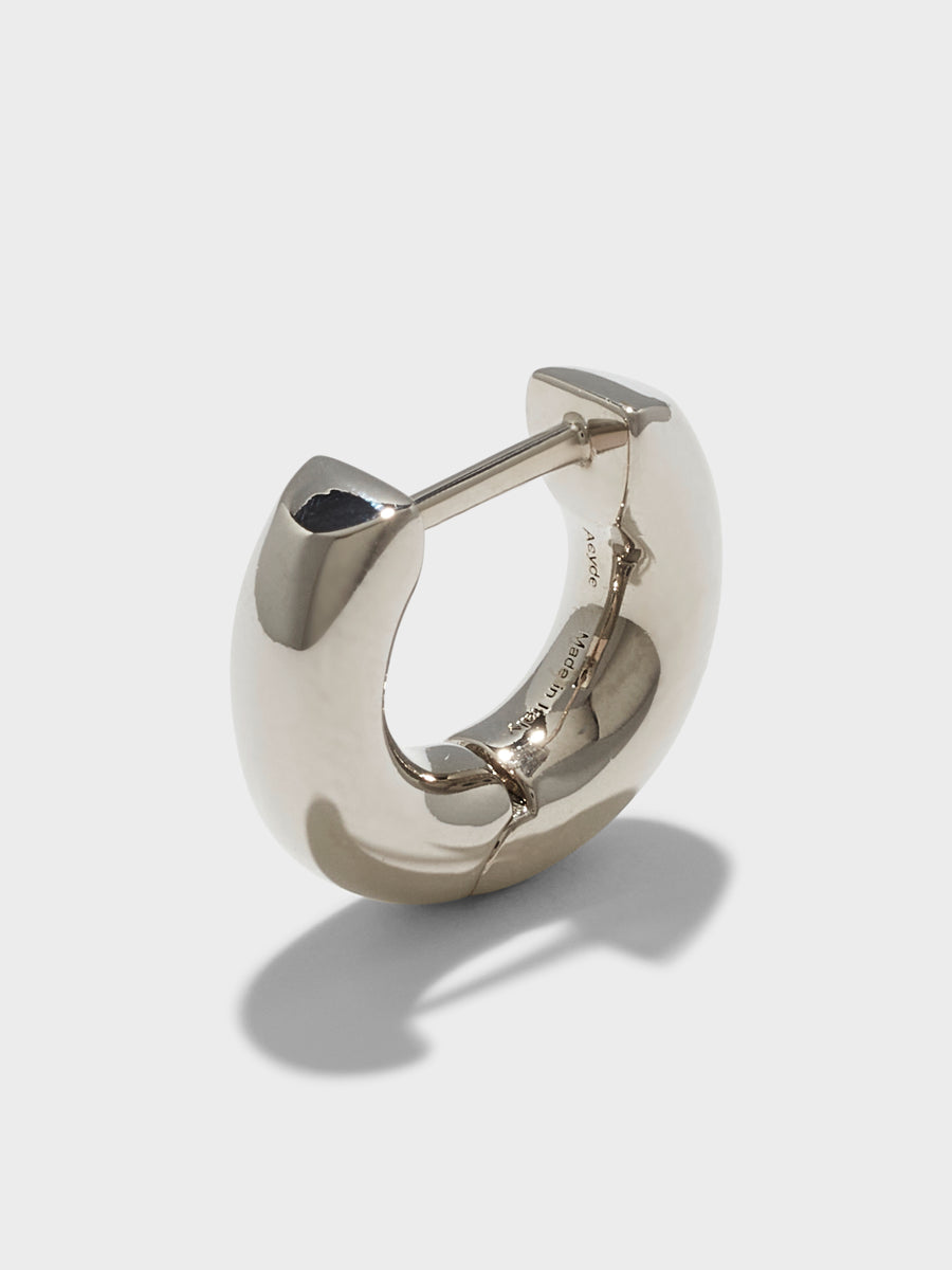 Aeyde | Alaya Small Palladium-Plated Hoop Earrings for Women | Luxury Materials | Handmade in Italy | Material Details [x=50,y=50]