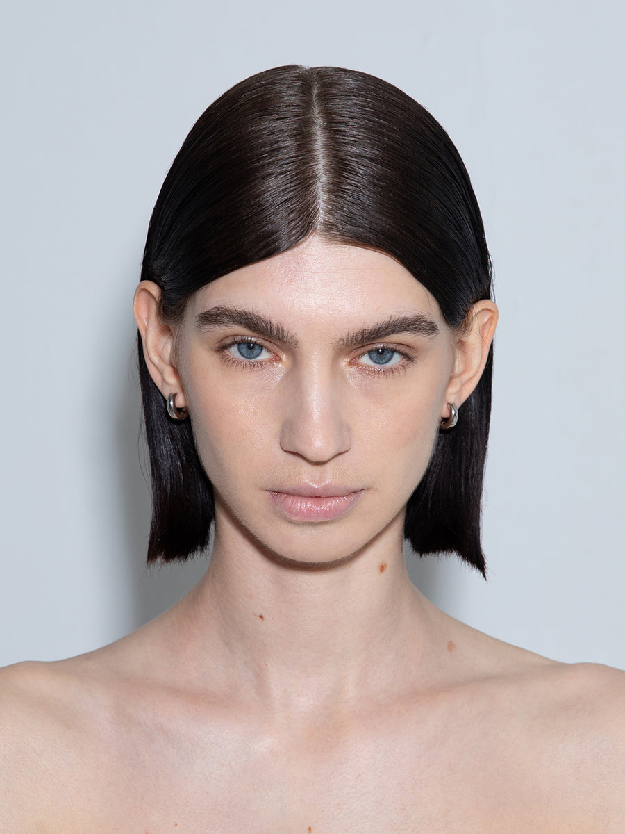Aeyde | Alaya Small Palladium-Plated Hoop Earrings for Women | Luxury Materials | Handmade in Italy | How to Style [x=50,y=50]