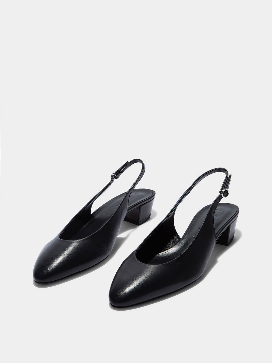 Aeyde | Celeste Leather Pumps for Women | Black Nappa |  | Mid Heel | Luxury Materials | Handmade in Italy