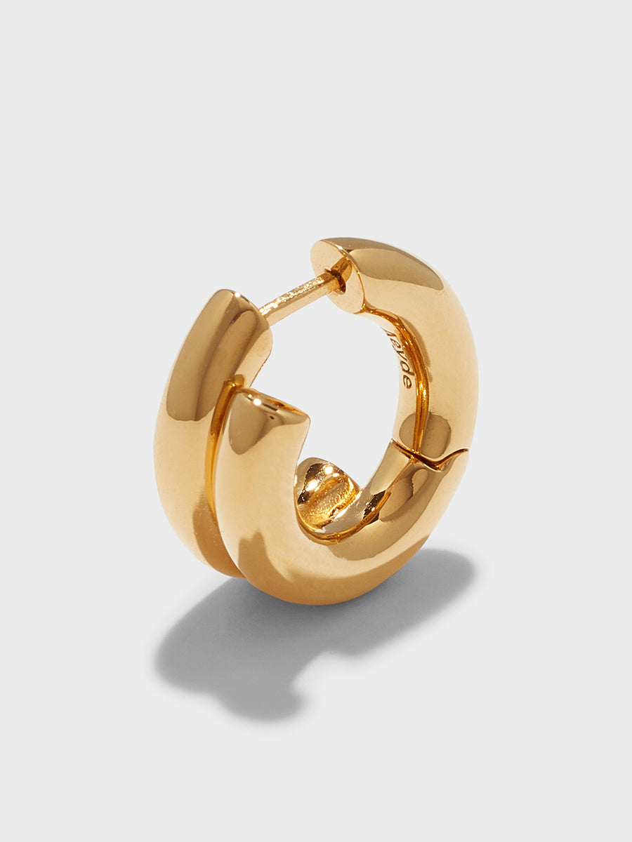 Aeyde | Clyde 18kt Gold-Plated Hoop Earrings for Women | Luxury Materials | Handmade in Italy | Material Details [x=50,y=50]