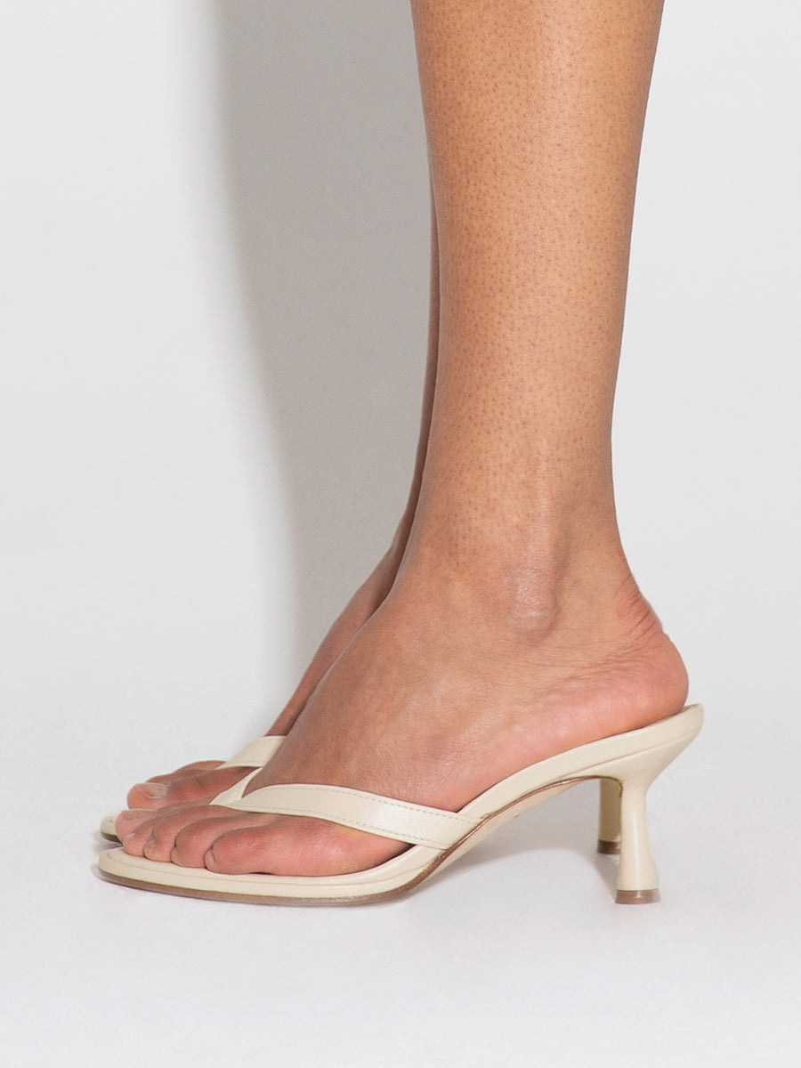 Aeyde | Daphne Leather Heeled Sandals for Women | Creamy Nappa | Round Toe | High Heel | How to Style