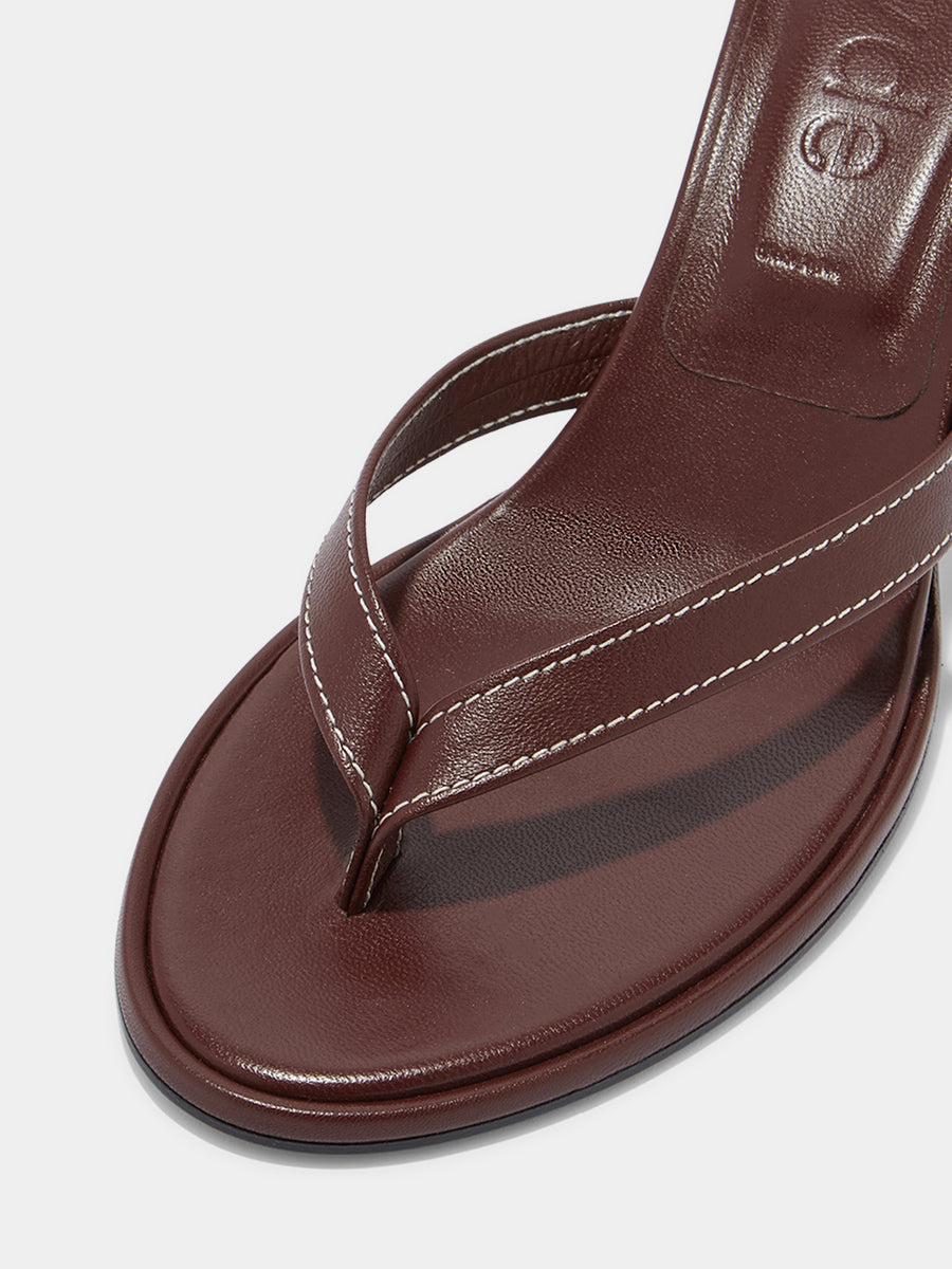 Aeyde | Daphne Leather Heeled Sandals for Women | Port Nappa | Round Toe | High Heel | Luxury Materials | Handmade in Italy [x=50,y=85]