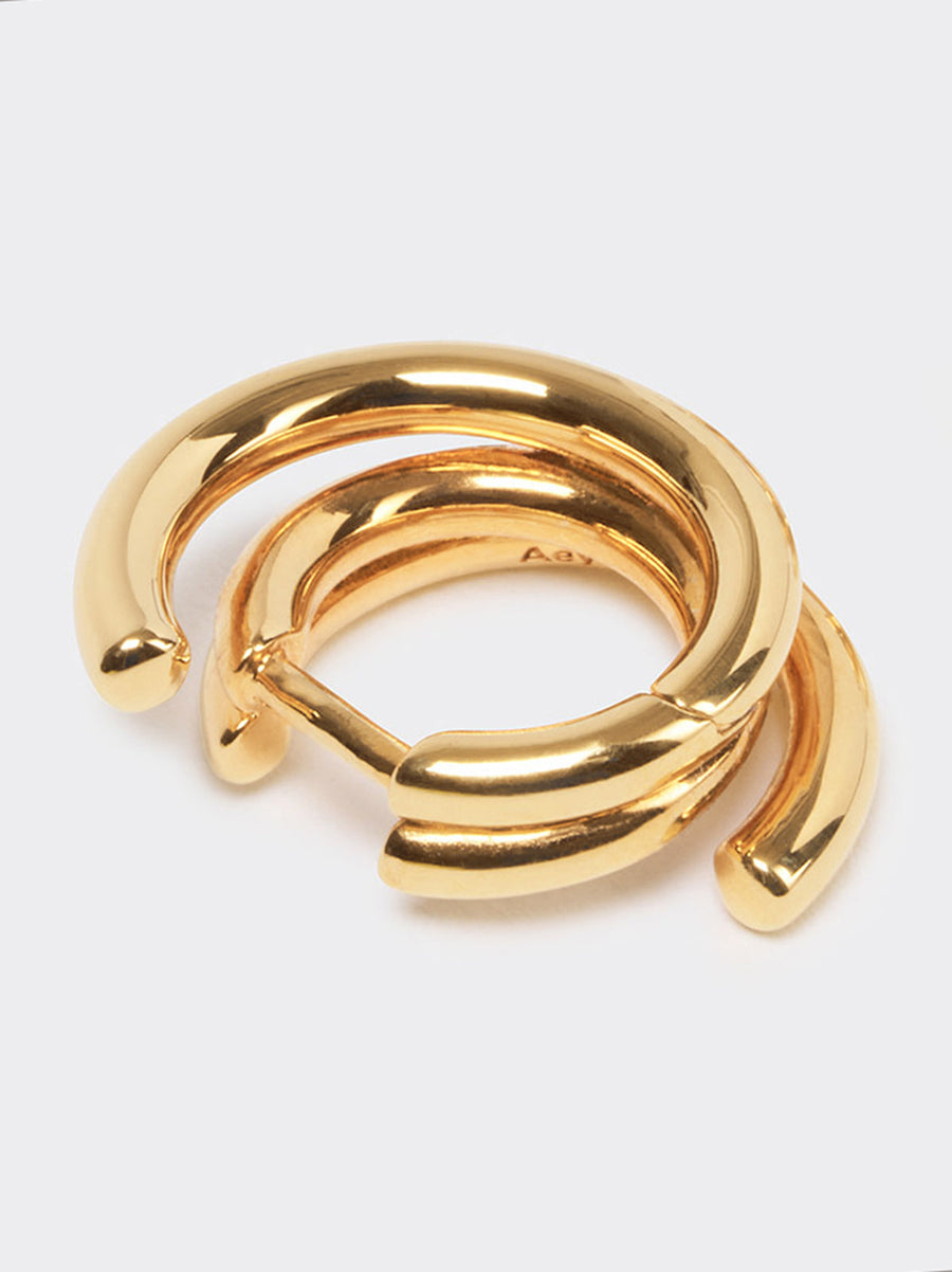 Aeyde | Dean 18k Gold-Plated Hoop Earrings for Women | Luxury Materials | Handmade in Italy | Material Details [x=50,y=50]
