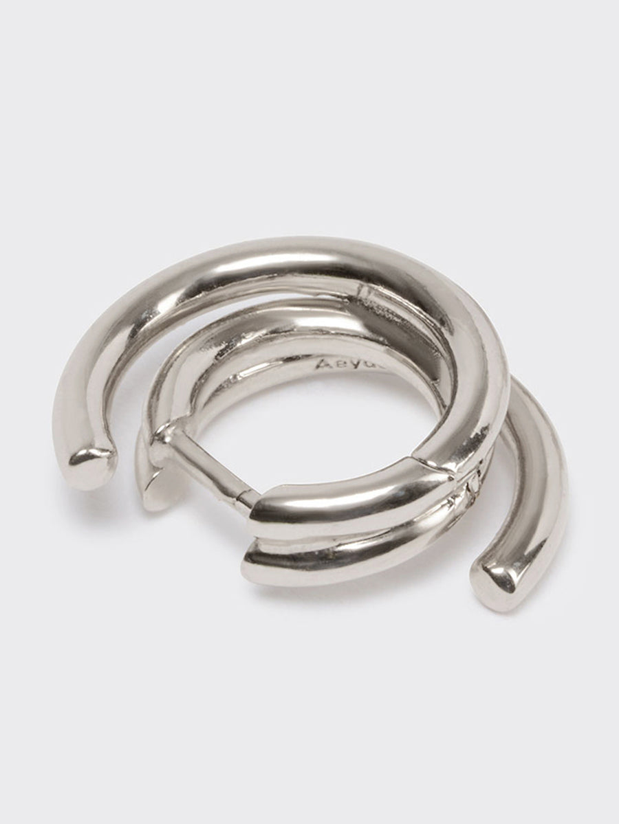 Aeyde | Dean Palladium-Plated Hoop Earrings for Women | Luxury Materials | Handmade in Italy | Material Details [x=50,y=50]