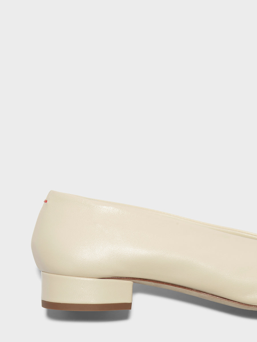 Aeyde | Delia Leather Flats for Women | Creamy Nappa | Round Toe | Low Heel | Front View