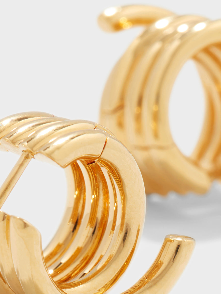 Aeyde | Dillon 18kt Gold-Plated Hoop Earrings for Women | Luxury Materials | Handmade in Italy | Material Details [x=50,y=50]