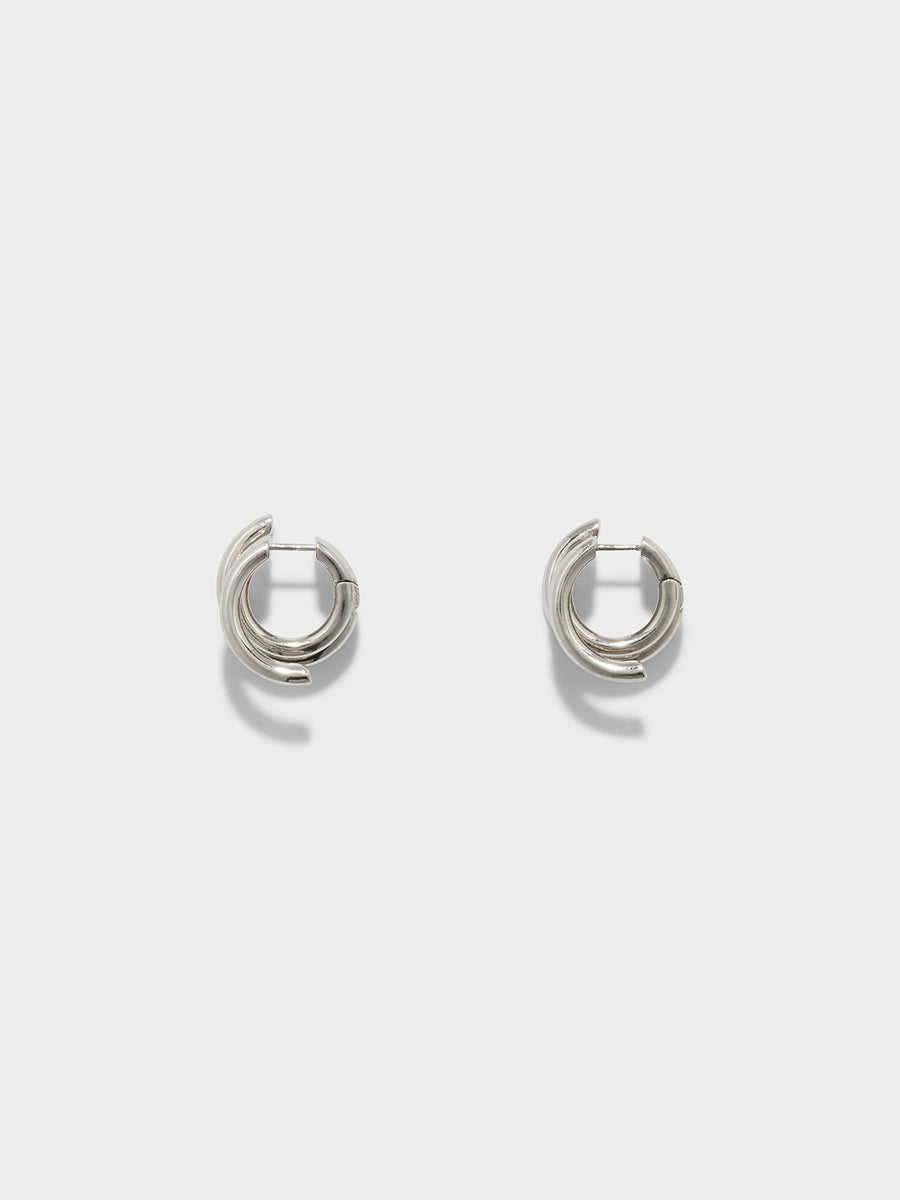 Aeyde | Dillon Palladium-Plated Hoop Earrings for Women | Luxury Materials | Handmade in Italy [x=50,y=50]