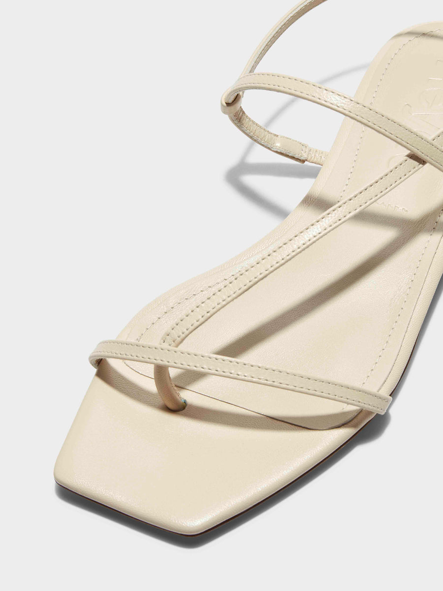 Aeyde | Ella Leather Flat Sandals for Women | Creamy Nappa | Square Toe | Flat Heel | Luxury Materials | Handmade in Italy [x=50,y=85]