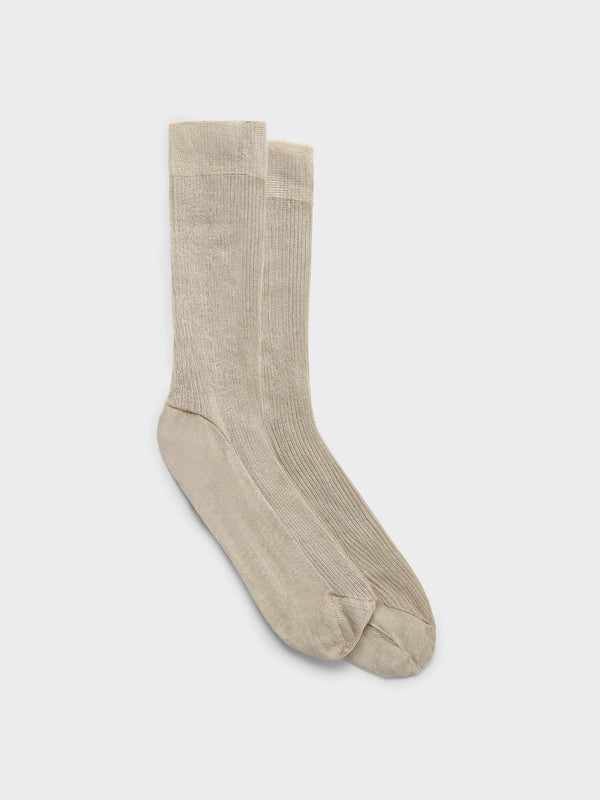 Aeyde | Jana Silk Socks for Women | Sand Silk | Luxury Materials | Handmade in Italy