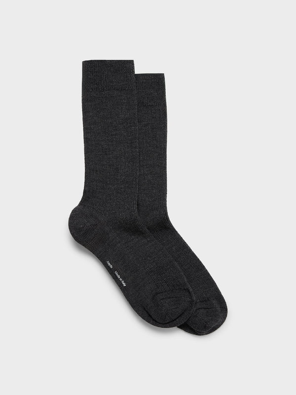 Aeyde | Jordan Wool Socks for Women | Charcoal Wool | Luxury Materials | Handmade in Italy