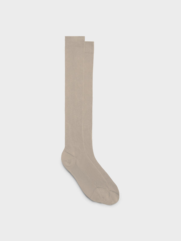 Aeyde | Jory Silk Socks for Women | Sand Silk | Luxury Materials | Handmade in Italy