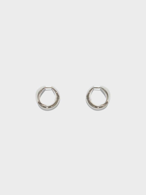 Aeyde | Junior Medium Palladium-Plated Earrings for Women | Luxury Materials | Handmade in Italy [x=50,y=50]