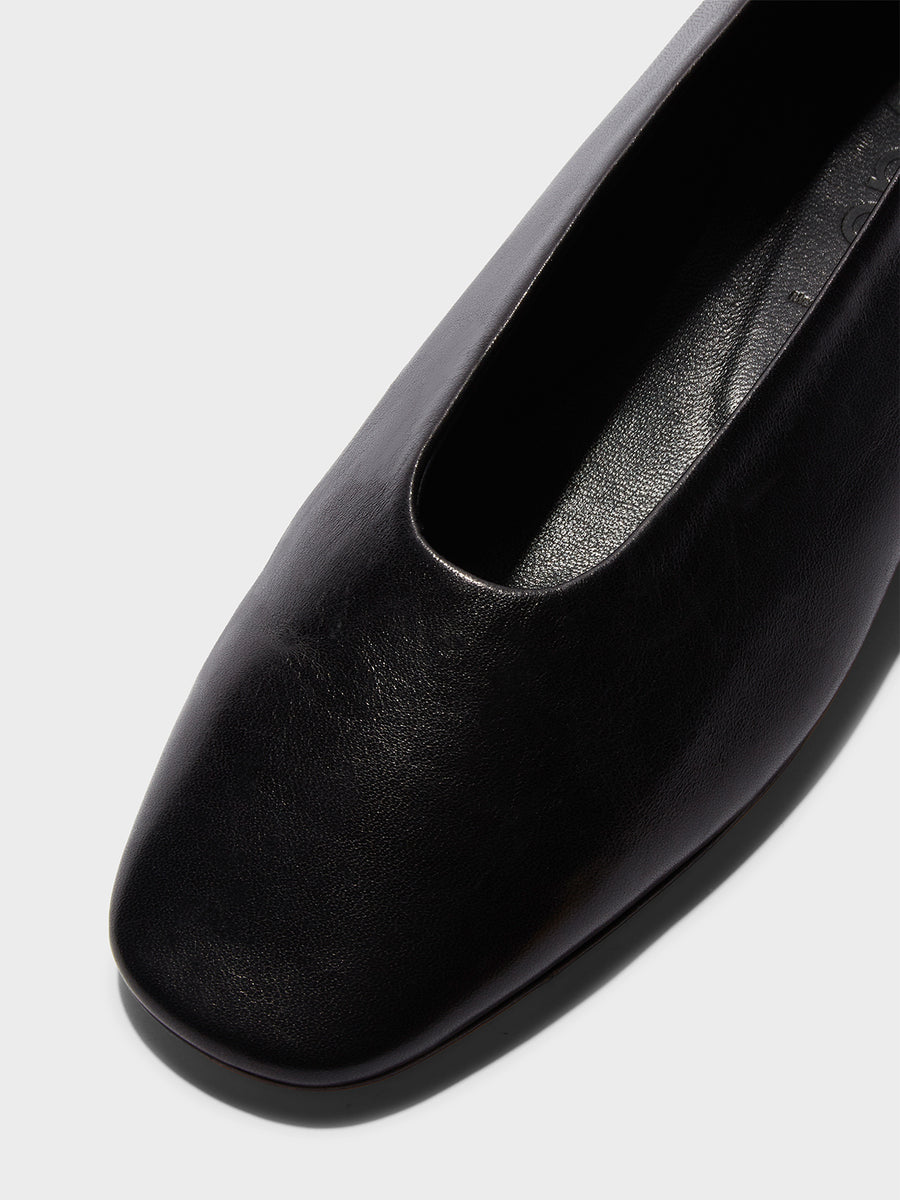Aeyde | Kirsten Leather Flats for Women | Black Nappa | Round Toe | Flat Heel | Luxury Materials | Handmade in Italy [x=50,y=85]