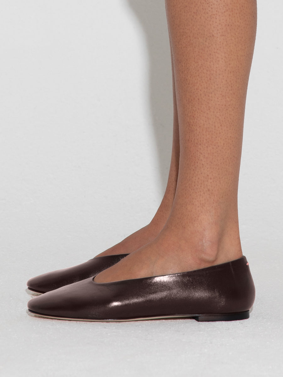 Aeyde | Kirsten Leather Flats for Women | Moka Nappa | Round Toe | Flat Heel | How to Style