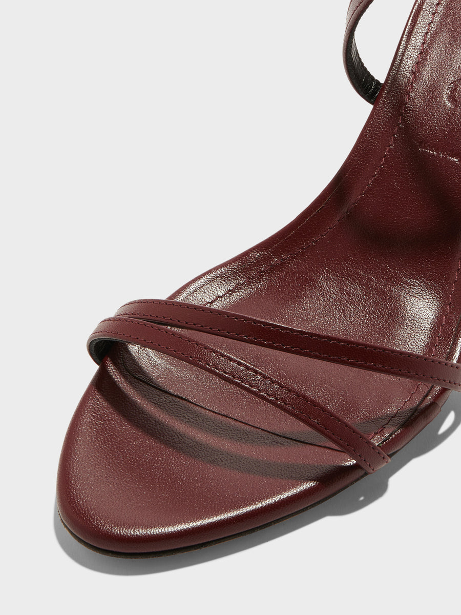 Aeyde | Maeve Leather Heeled Sandals for Women | Port Nappa | Round Toe | Mid Heel | Luxury Materials | Handmade in Italy [x=50,y=85]