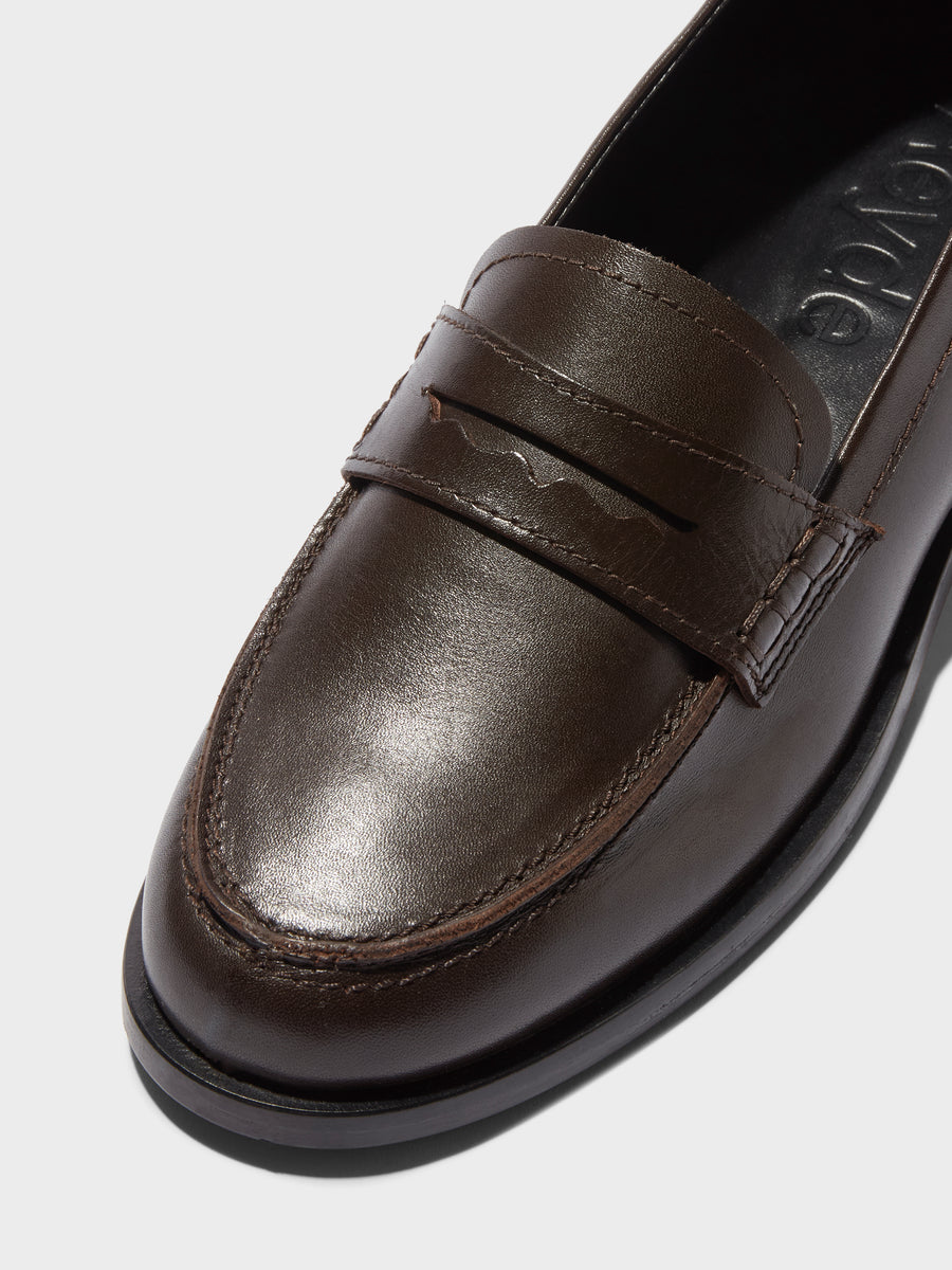 Aeyde | Oscar Leather Flats for Women | Moka Calf | Round Toe | Flat Heel | Luxury Materials | Handmade in Italy [x=50,y=85]