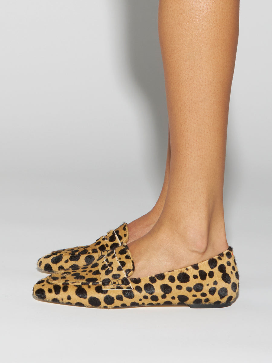 Aeyde | Alfie Leather Flats for Women | Beige/Black Ponyhair | Square Toe | Flat Heel | How to Style